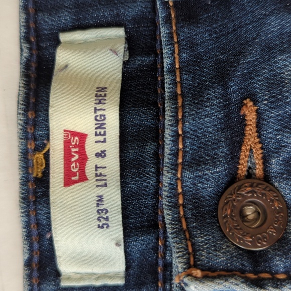 Levi's 523 Lift & Strengthen Distressed Bootcut Jeans 14M Blue - Picture 2 of 16